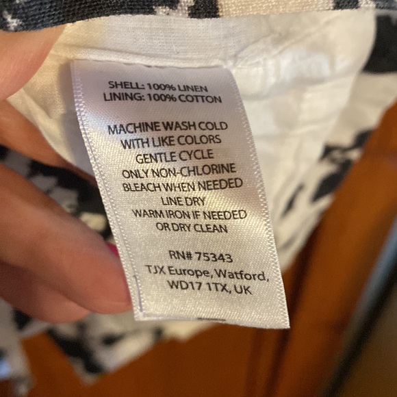 Women’s Cynthia Rowley Racer Back Linen Abstract Print Dress Size 14 - Picture 3 of 7